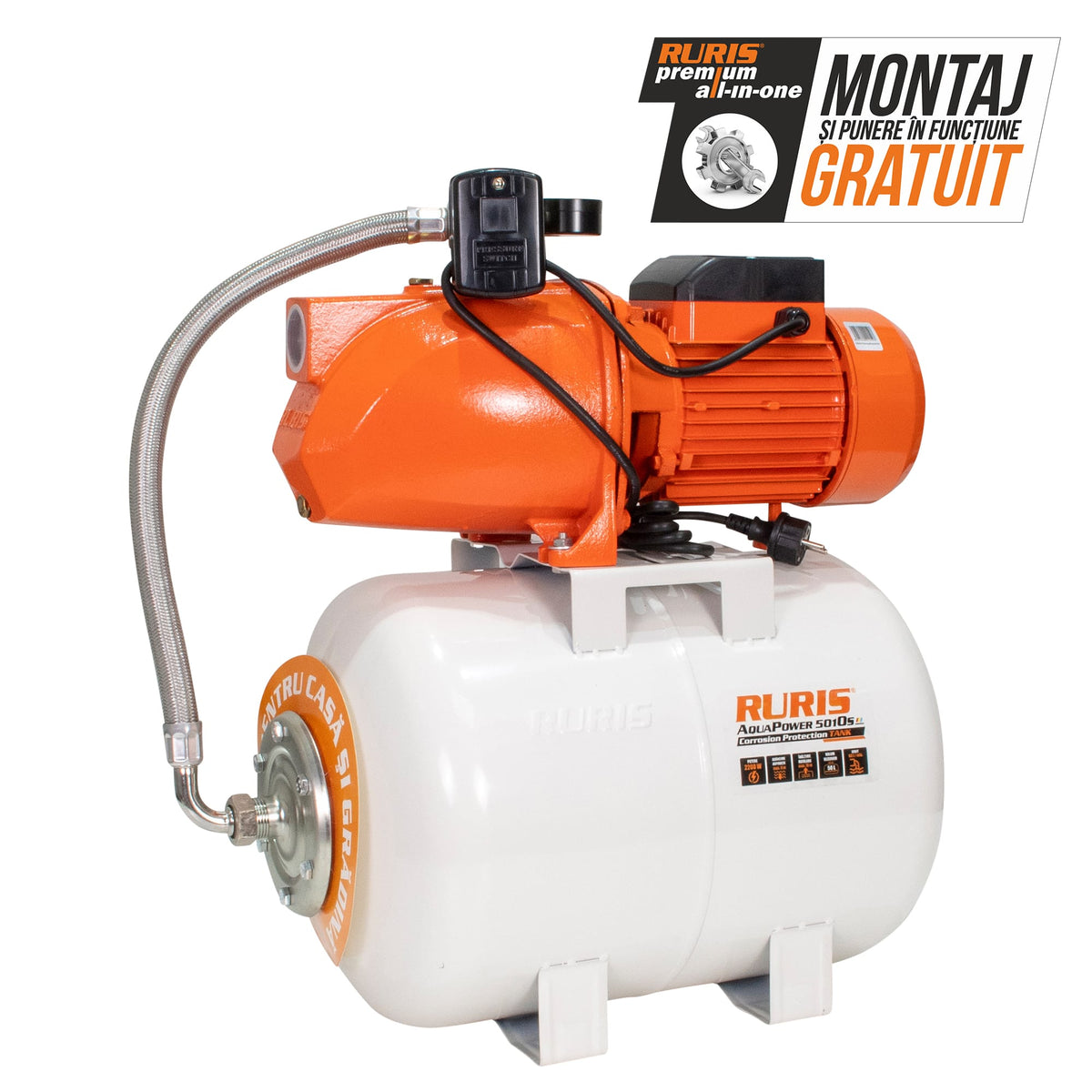 Ruris Hidrofor Hidrofor RURIS Aquapower 5010S | 2200W, Debit 60l/min, Adâncime maximă absorbţie 9m