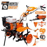 Ruris Motosapa Motosapatoare RURIS 731ACC3 + roti cauciuc 5.00-8 + rarita + plug + adaptor + dispozitiv scos cartofi + roti metalice 400 fara manicot + cultivator + remorca ruris 550s