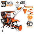 Ruris Motosapa Motosapatoare RURIS 915ACC + roti cauciuc 5.00-12 + rarita + plug reversibil rev2 + roti metalice 500 | 15 CP