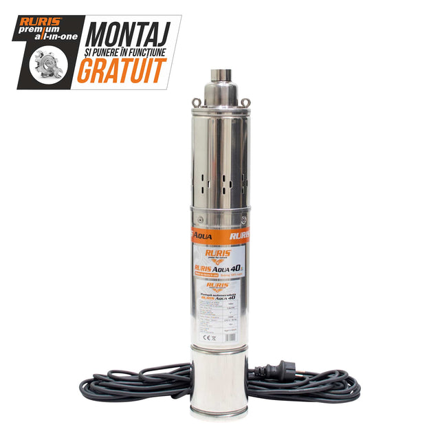 Ruris Pompa submersibila Pompa submersibila RURIS Aqua 40 | 750W, Debit 1,8m³/h, Înălțime maximă refulare 100m
