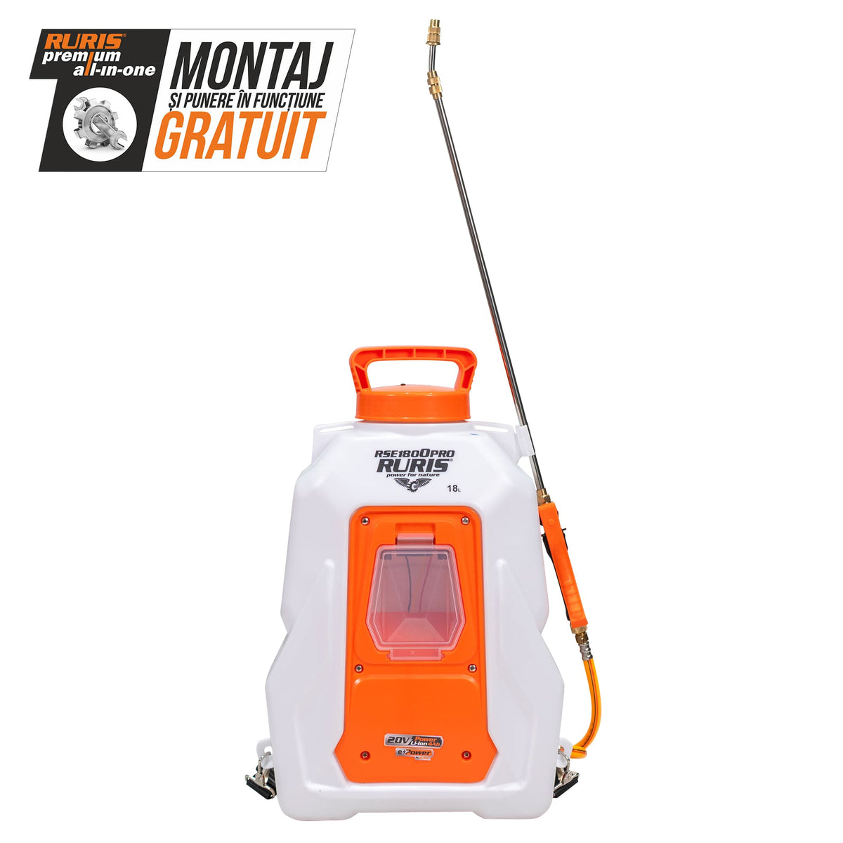 Ruris Pulverizator Pulverizator electric RURIS RSE 1800PRO | Tip acționare Motor electric, Presiune Motor 4.5l/min-87PSI (6 bar)