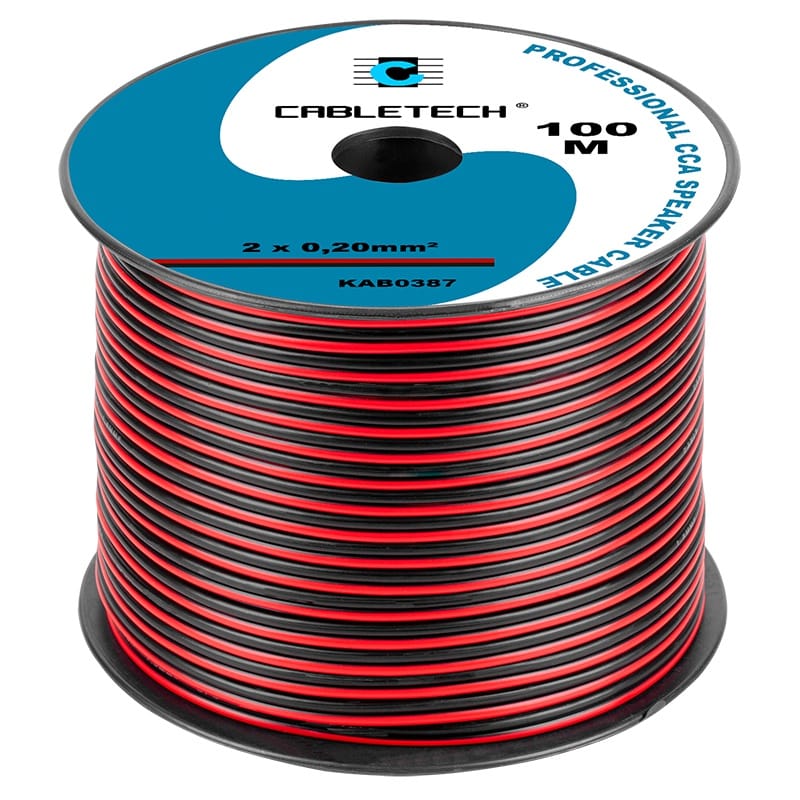 Cabletech CABLU DIFUZOR CCA 2X0.20MM ROSU/NEGRU 100M