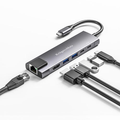 Kruger Matz ADAPTOR HUB USB TIP C HDMI/2X USB3.0/2X USB TIP C/RJ45