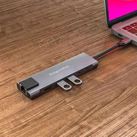 Kruger Matz ADAPTOR HUB USB TIP C HDMI/2X USB3.0/2X USB TIP C/RJ45