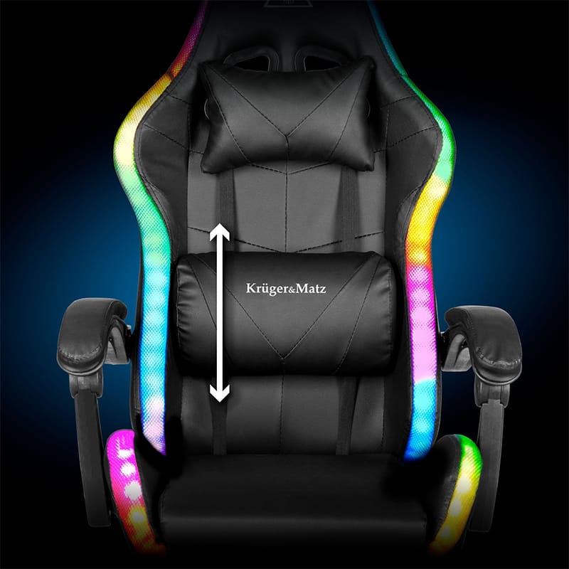 Kruger Matz SCAUN GAMING GX-150 NEGRU LED MASAJ KRUGER&MATZ
