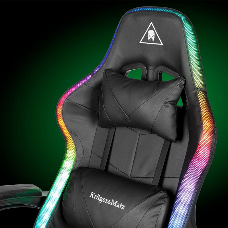 Kruger Matz SCAUN GAMING GX-150 NEGRU LED MASAJ KRUGER&MATZ