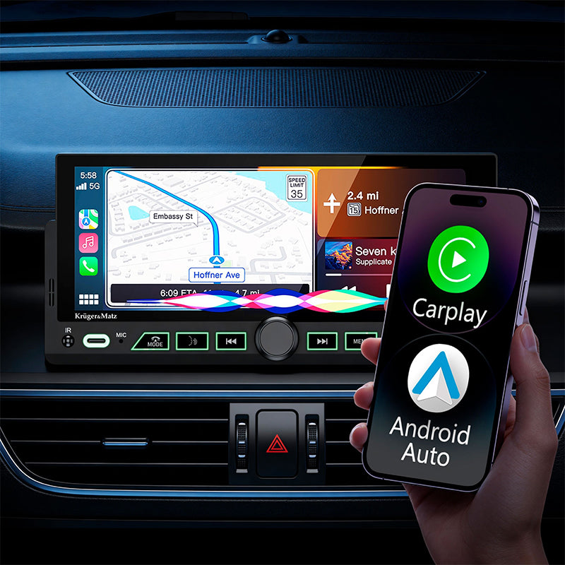 Player Auto Kruger&Matz KM2017 | 1 DIN, 4x60W, CarPlay, Android Auto
