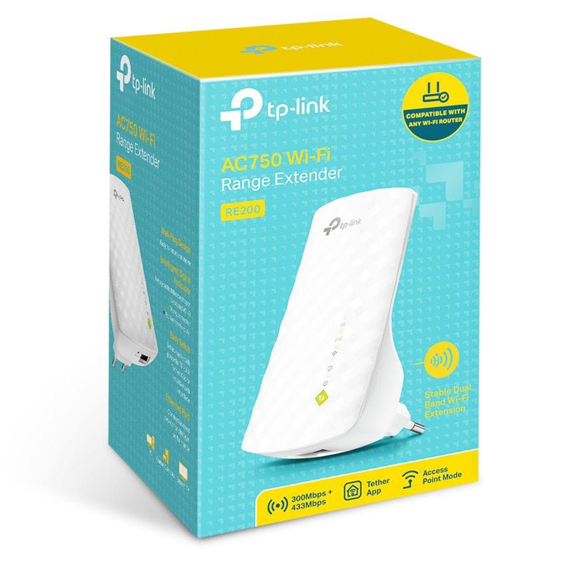 TP-Link Range Extender Range Extender TP-Link RE200 | Dual Band, Wi-Fi AC750, Access Point