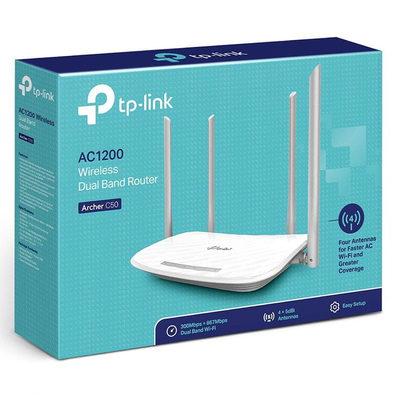 TP-Link Router Router Wireless TP-Link Archer C50 | AC1200, Dual-Band, 4x LAN