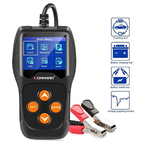 Konnwei Accesorii auto Tester Baterii Auto Konnwei KW600 | 12V, 100-2000 CCA, Display Digital