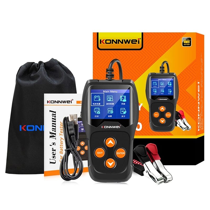 Konnwei Accesorii auto Tester Baterii Auto Konnwei KW600 | 12V, 100-2000 CCA, Display Digital