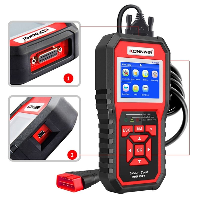 Konnwei Multimetru Multimetru Diagnoza Auto Konnwei KW850 | OBD2, Cod eroare, Display LCD