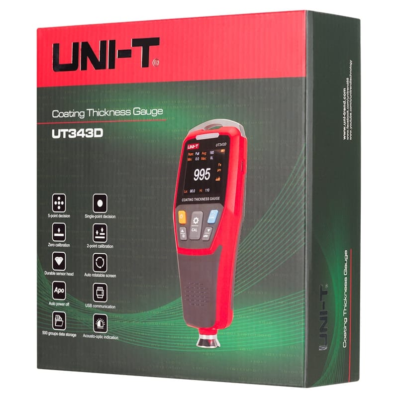 UNI-T Aparat de masura Tester Masurare Grosime Vopsea UNI-T UT343D | Digital, 0-1300μm, ±3%