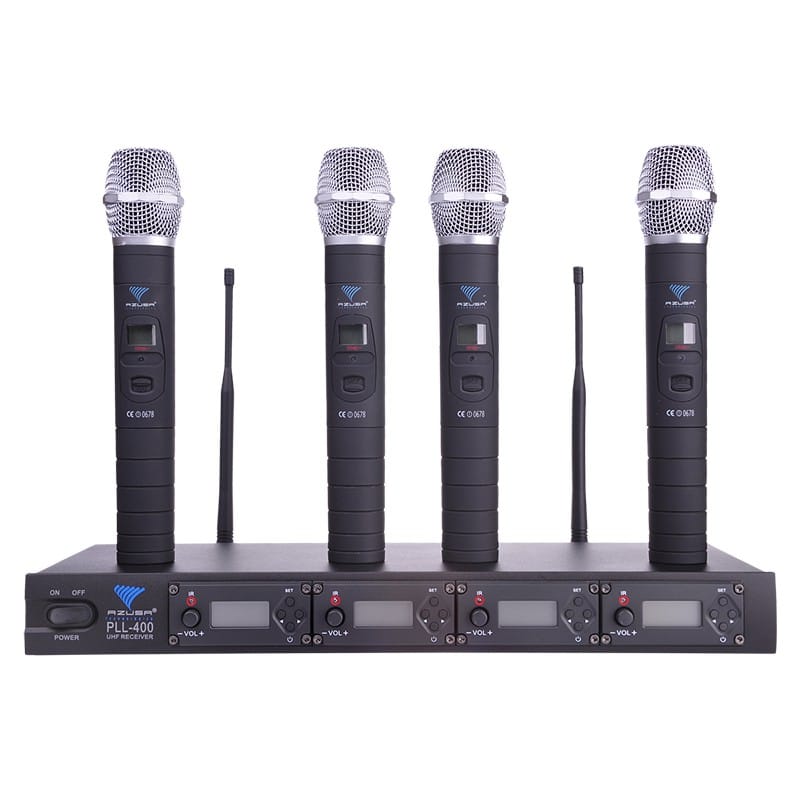 Azusa Statie radio Statie Radio Azusa MIK0116-4 | 4 Microfoane UHF PLL400, Fara Fir
