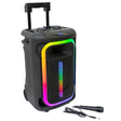 Ibiza Sound Boxă portabilă PA Ibiza Sound 12”/30 cm cu LED, Bluetooth TWS, USB/microSD/AUX, roți și cărucior, microfon inclus