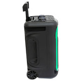 Ibiza Sound Boxă portabilă PA Ibiza Sound 12”/30 cm cu LED, Bluetooth TWS, USB/microSD/AUX, roți și cărucior, microfon inclus
