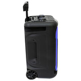 Ibiza Sound Boxă portabilă PA Ibiza Sound 12”/30 cm cu LED, Bluetooth TWS, USB/microSD/AUX, roți și cărucior, microfon inclus