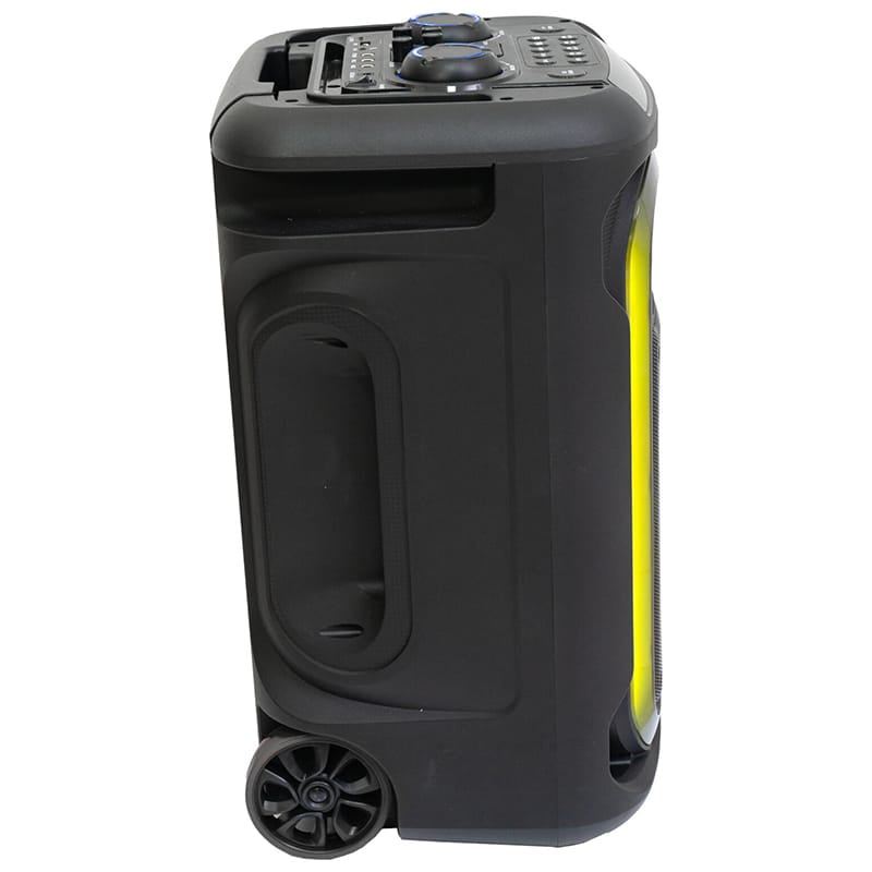 Ibiza Sound Boxă portabilă PA Ibiza Sound 12”/30 cm cu LED, Bluetooth TWS, USB/microSD/AUX, roți și cărucior, microfon inclus