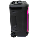 Ibiza Sound Boxă portabilă PA Ibiza Sound 12”/30 cm cu LED, Bluetooth TWS, USB/microSD/AUX, roți și cărucior, microfon inclus