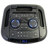 Ibiza Sound Boxă portabilă PA Ibiza Sound 12”/30 cm cu LED, Bluetooth TWS, USB/microSD/AUX, roți și cărucior, microfon inclus