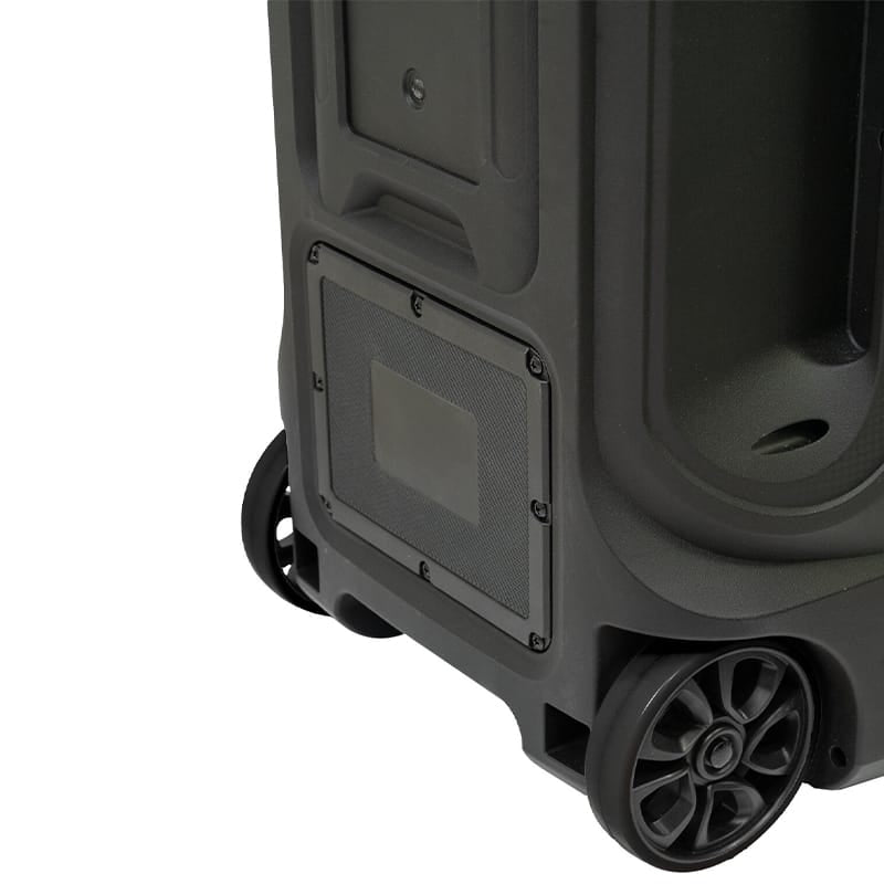 Ibiza Sound Boxă portabilă PA Ibiza Sound 12”/30 cm cu LED, Bluetooth TWS, USB/microSD/AUX, roți și cărucior, microfon inclus