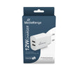 Incarcator USB MediaRange MRMA114 | 12W, 2 Porturi USB, Alb