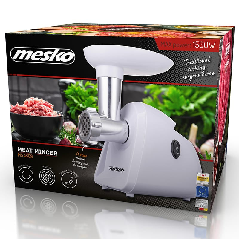 Mesko Masina de tocat Masina de Tocat Carne Mesko MS4809 | 1500W, 3 Site Metalice, Accesorii