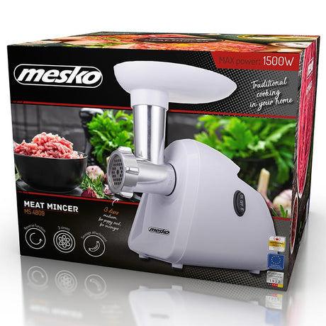 Mesko Masina de tocat Masina de Tocat Carne Mesko MS4809 | 1500W, 3 Site Metalice, Accesorii