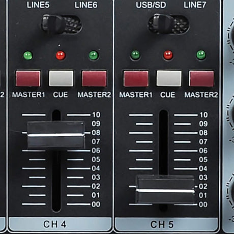 BST Mixer Audio BST Matrix 5x2 cu Player USB/MP3, 7 Intrări Linie, 3 Intrări Microfon, 2U/19”