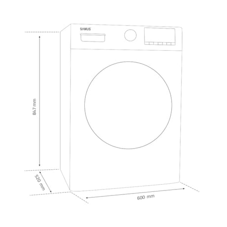 Samus Masina de spalat rufe Mașină de Spălat Rufe Inverter Samus | 8kg, 1400 RPM, Clasa A, 16 programe