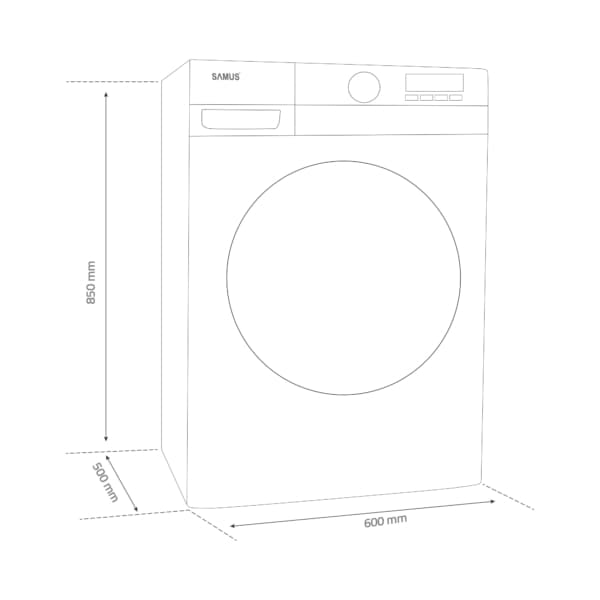 Samus Masina de spalat rufe Mașină de Spălat Rufe Slim Inverter Samus | 9kg, 1400 RPM, Clasa A, 15 programe