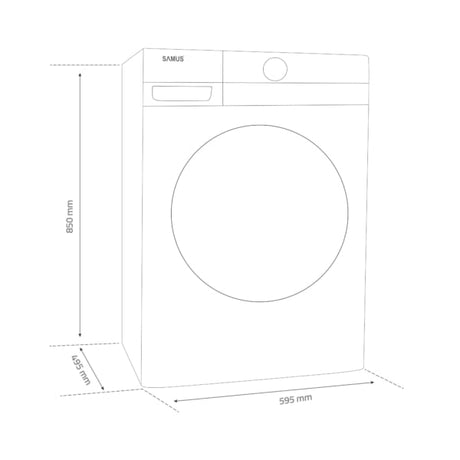 Samus Masina de spalat rufe Mașină de Spălat Rufe Inverter Samus | 9kg, 1400 RPM, Clasa A, 15 programe