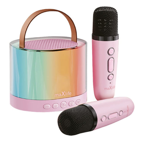 Maxlife MINI BOXA KARAOKE CU MICROFON WIRELESS - ROZ