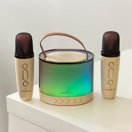 Maxlife MINI BOXA KARAOKE CU MICROFON WIRELESS - ROZ