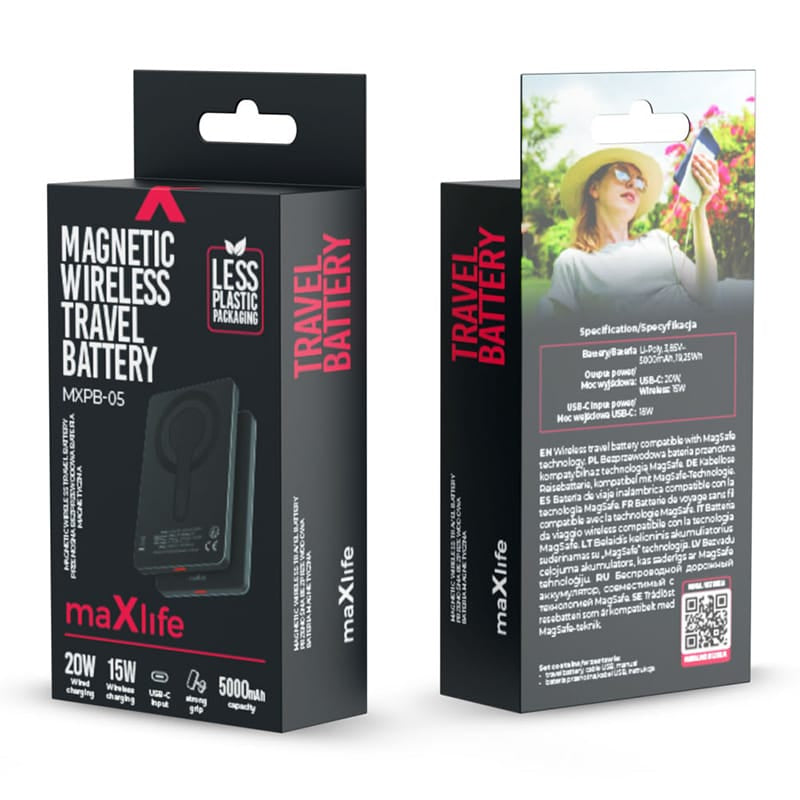 Maxlife POWER BANK WIRELESS CU PRINDERE MAGNETICA 20W PD 5000MAH