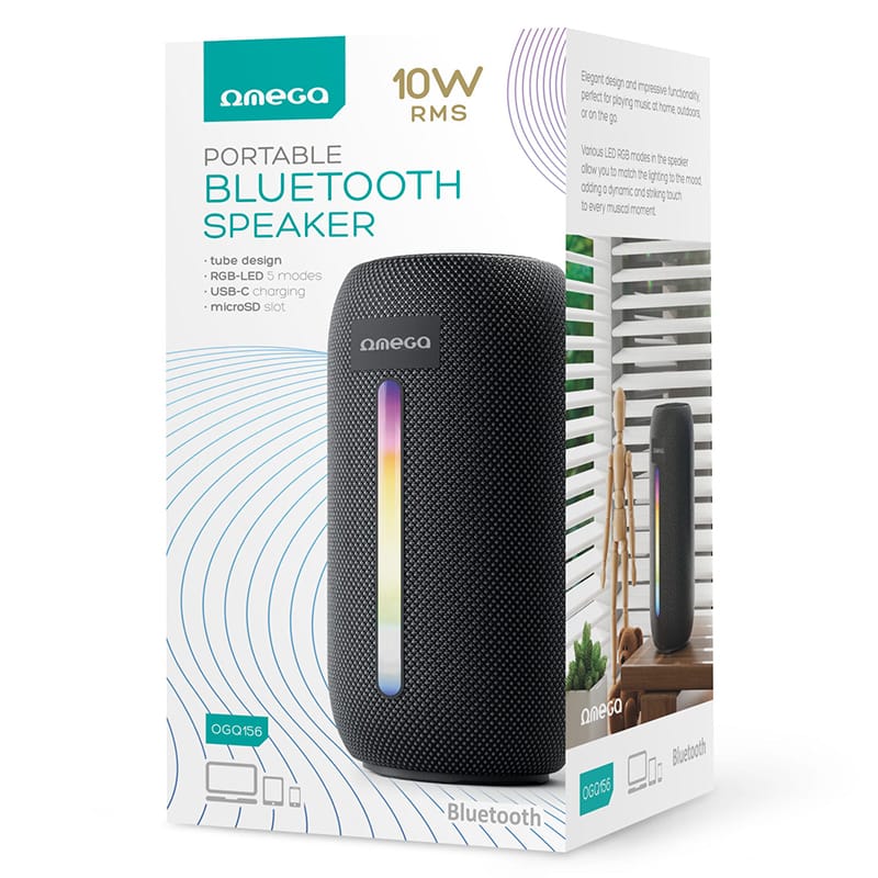 Omega BOXA BLUETOOTH V5.1 10W RMS RGB