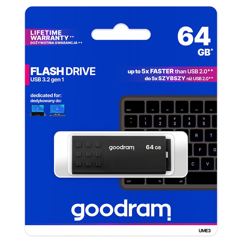 Goodram FLASH DRIVE 64GB USB 2.0 UME3 GOODRAM
