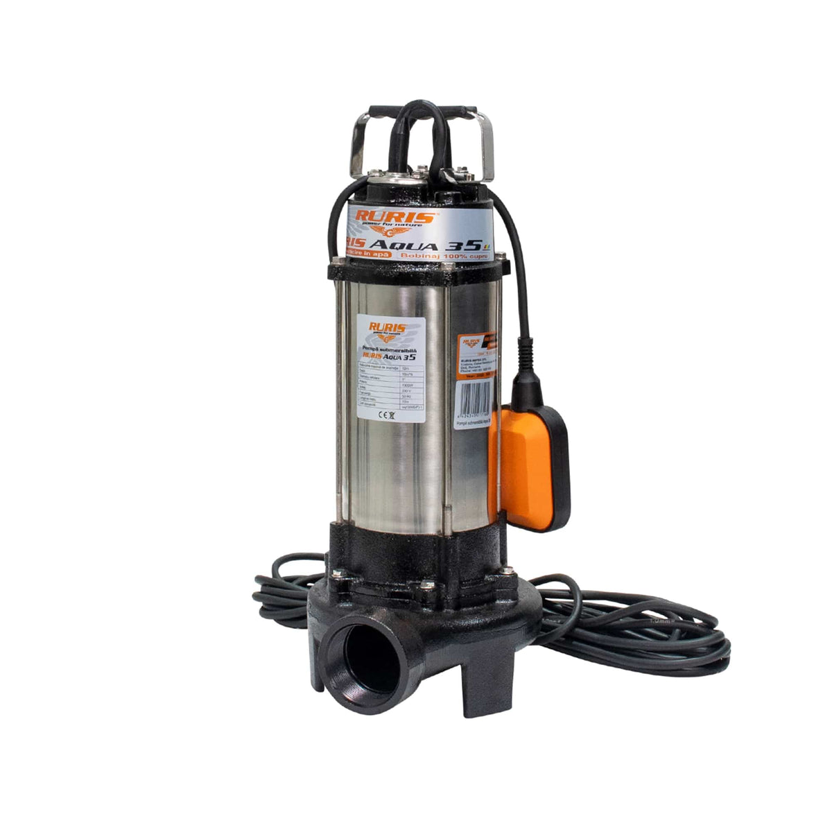 Ruris Pompa submersibila Pompa submersibila RURIS Aqua 35 | 1300W, Debit 18m³/h, Înălțime maximă refulare 12m