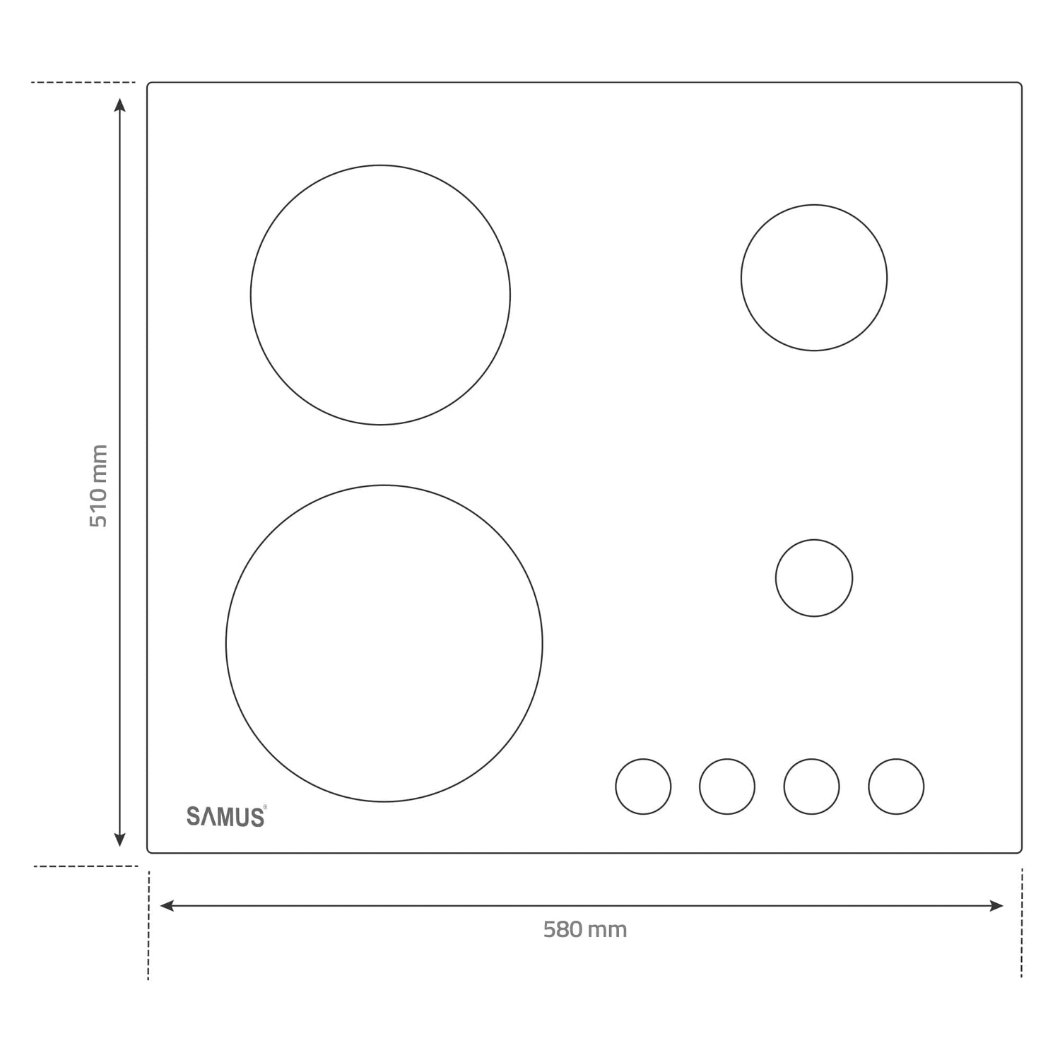 Samus Plita electrica Plita Vitroceramica Samus PSVG-622BG1 | 60cm, 4 Zone, Touch Control, Negru