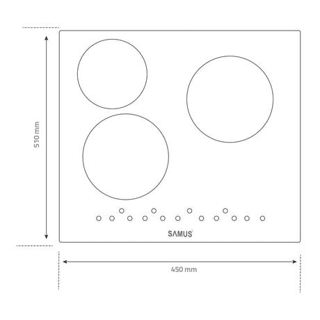 Samus Plita incorporabila Plita incorporabila Samus PSVE-43BMG3 | Vitroceramica, 4 zone gatit