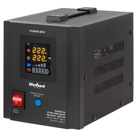 Rebel UPS centrale termice UPS Rebel RB-4002 | Sinus Pur, 800VA, 500W, 12V, Centrale Termice