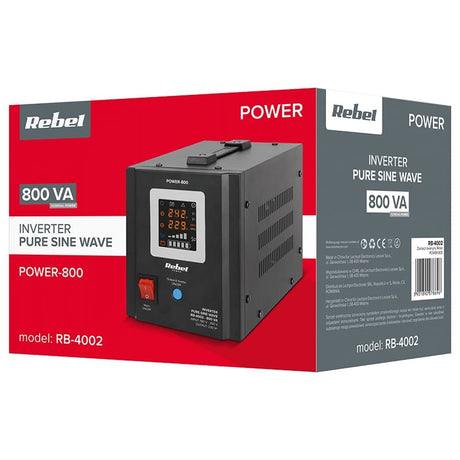 Rebel UPS centrale termice UPS Rebel RB-4002 | Sinus Pur, 800VA, 500W, 12V, Centrale Termice