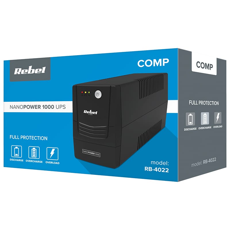 Rebel UPS UPS Offline Rebel RB-4022 | 1000VA, 600W, NanoPower