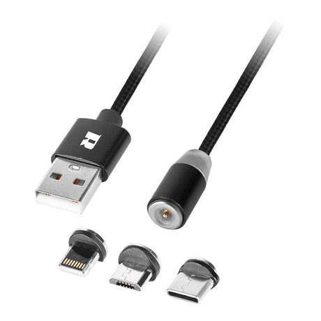 Rebel CABLU USB MAGNETIC 3 IN 1 100CM NEGRU REBEL