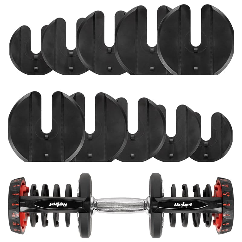 Rebel Echipament fitness Gantera Rebel Active RBA-2304 | Reglabila Automata, Fonta, 40kg