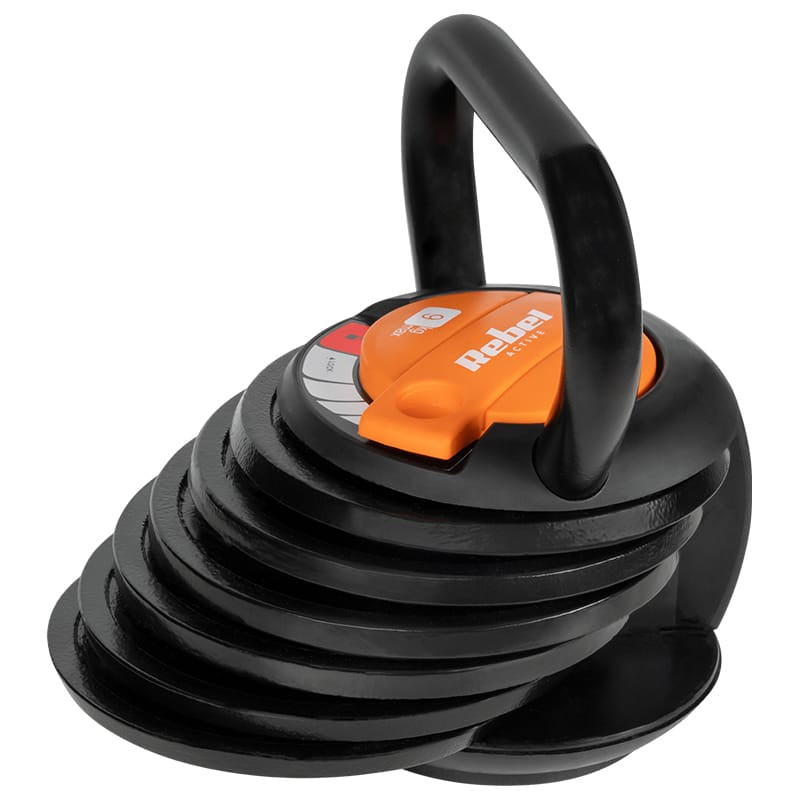 Rebel Fitness acasa Kettlebell Ajustabil Rebel Active RBA-2324-9 | 6 Talere, 2.3-9kg