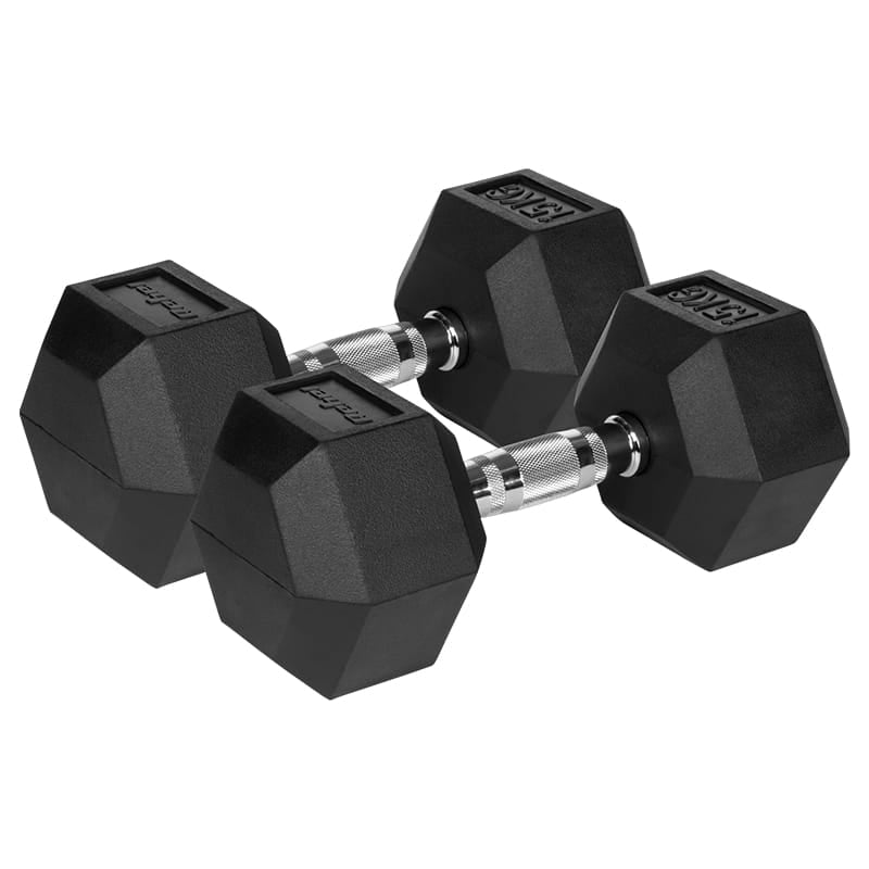 Rebel Gantere Gantere Rebel RBA-2325-15 | Hex, Fonta Cauciucata, 2x15kg