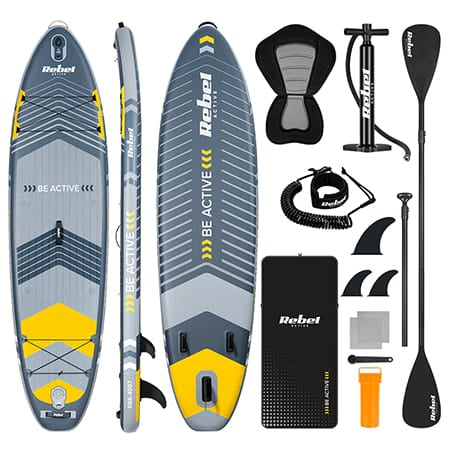 Rebel Placa gonflabila Set Placa Gonflabila Stand Up Paddle Rebel RBA-4507-G | 335x84x15cm, Cu Scaun