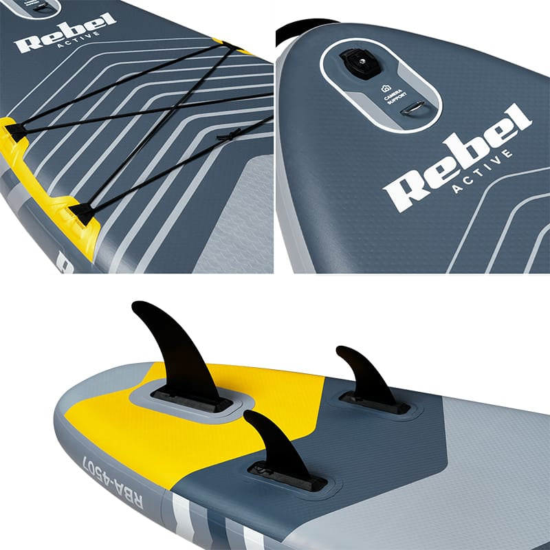 Rebel Placa gonflabila Set Placa Gonflabila Stand Up Paddle Rebel RBA-4507-G | 335x84x15cm, Cu Scaun