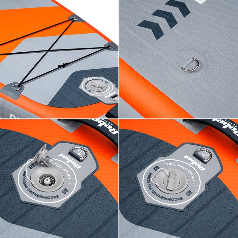 Rebel Placa gonflabila Set Placa Gonflabila Stand Up Paddle Rebel RBA-4507-OR | 335x84x15cm, Cu Scaun, Portocaliu